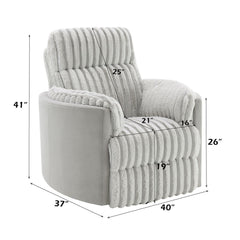 Emee - Glider Recliner With Swivel - Gray Corduroy