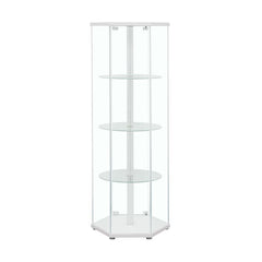 Zahavah - 4-Shelf Hexagonal Clear Glass Curio Cabinet