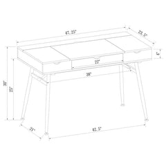 Rafael - 1-Drawer Desk With Storage - Rustic Driftwood