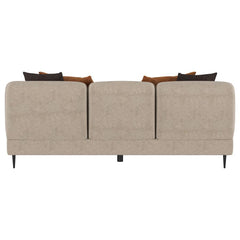 Jade - Chenille Upholstered Sculpted Track Arm Sofa - Latte