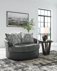 Brixley Pier - Graphite - Oversized Swivel Accent Chair