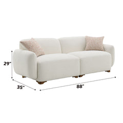 Darius - Sofa With 2 Pillows - Beige Boucle