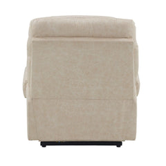 Nairi - Power Recliner With Lift, Heating & Massage - Ivory Polished Microfiber