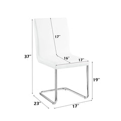 Palton - Side Chair (Set of 2) - White PU & Chrome Finish