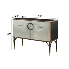 Brancaster - Accent Table - Top Grain Leather & Aluminum