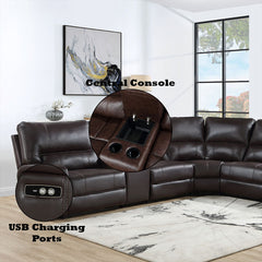 Saul - Power Motion Sectional Sofa - Espresso