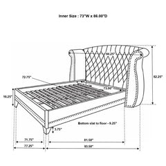 Barzini - Upholstered Wingback Bed