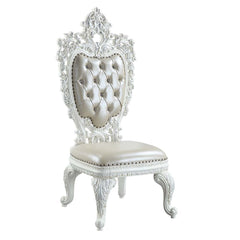 Vanaheim - Side Chair (Set of 2) - Beige Synthetic Leather & Antique White