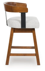 Ralene - Upholstered Swivel Barstool (Set of 2) - Medium Brown