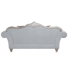 Pelumi - Sofa With 8 Pillows - Light Gray Linen & Platinum