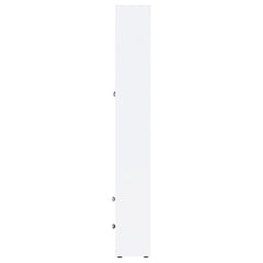 Hawthorne - 4-Shelf Glass Door Tall Cabinet With Drawers - White