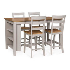 Harperfeld - Dining Room Counter Table Set (Set of 5) - Natural / Gray