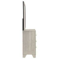 Trenton - 6-Drawer Bedroom Dresser With Mirror - Rustic Cream