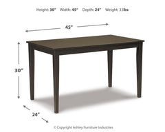 Kimonte - Rectangular Dining Room Table - Dark Brown