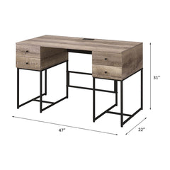 Desirre - Desk - Rustic Oak & Black