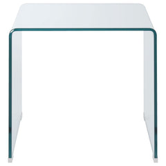 Ripley - Squared Tempered Bent Glass Side End Table - Clear