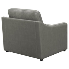 Grayson - Leather Upholstered Sloped Arm Accent Chair - Gray