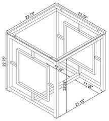 Merced - Square Glass Top Side End Table - Nickel