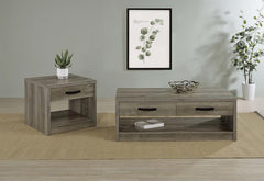 Felix - 1-Drawer Engineered Wood Side End Table - Gray Driftwood