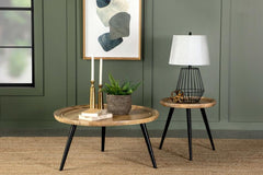 Zoe - Round Mango Wood Side End Table - Natural