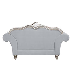 Pelumi - Loveseat - Light Gray Linen & Platinum - Finish