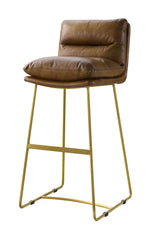 Alsey - Bar Chair - Saddle Brown Top Grain Leather