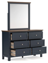 Landocken - Brown / Blue - Dresser and Mirror