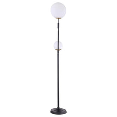 Dacki - Dual Spherical Bulb Metal Floor Lamp - Black