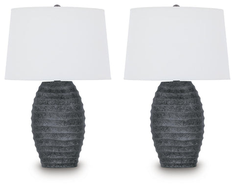Caronick - Poly Table Lamp (Set of 2) - Antique Silver Finish