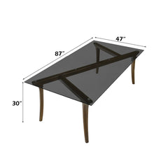 Danzel - Dining Table With Glass Top - Vintage Oak