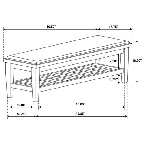 Franco - Fabric Upholstered Bench With Shelf