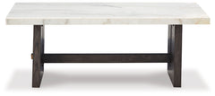 Burkhaus - White / Dark Brown - Rectangular Cocktail Table