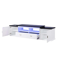 Barend - TV Stand - White & Black High Gloss Finish