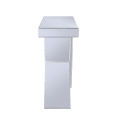 Noralie - Console Table, "V" Shape Pedestal - Mirrored & Faux Diamonds