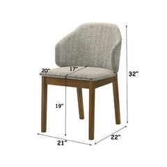 Oleia - Side Chair (Set of 2) - Chenille & Walnut