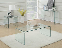 Ripley - Squared Tempered Bent Glass Side End Table - Clear