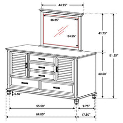 Franco - 5-Drawer Dresser With Mirror