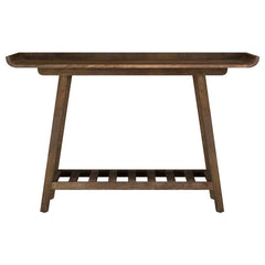 Ornelas - 46" Console Table With Slatted Shelf - Mango Brown