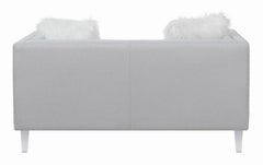 Glacier - Tufted Upholstered Loveseat - Pearl Silver