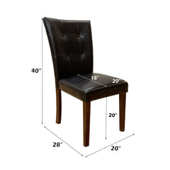 Britney - 20" Side Chair (Set of 2) - Espresso Synthetic Leather & Walnut