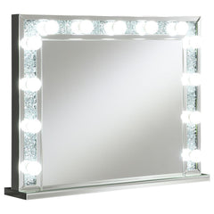 Wilmer - Rectangular Table Vanity Mirror With Lighting - Silver