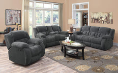 Weissman - Upholstered Padded Arm Reclining Sofa - Gray