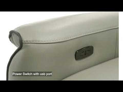 Jayke - Power Motion Sectional Sofa - Light Gray Top Grain Leather Match