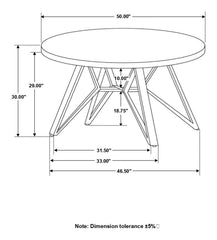 Neil - Round Smart Top Dining Table - Gunmetal