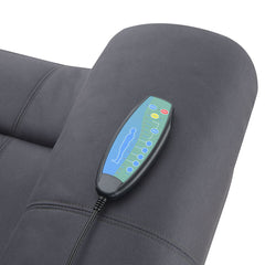 Domana - Power Recliner With Lift & Heating & Massage - Dark Blue Fabric