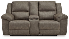 Laresview - Fossil - Dbl Reclining Loveseat with Console