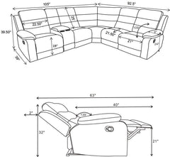 David - Upholstered Reclining Sectional Sofa - Smoke