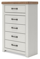 Savonport - Five Drawer Chest - White / Brown