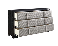 Nicola - Dresser - Silver PU & Black Finish