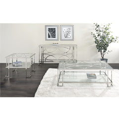 Kalan - Coffee Table - Glass & Silver